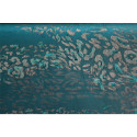 Tissu mousseline dégradée imprimée paillettes peint à la main turquoise