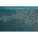 Turquoise gradient chiffon fabric with hand painted sequins print