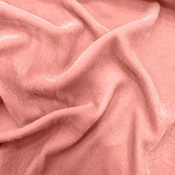 Salmon pink silk velvet fabric