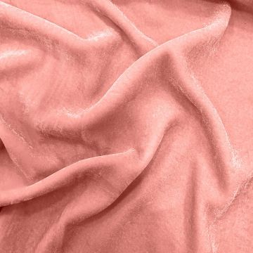 Salmon pink silk velvet fabric