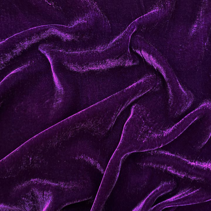 Tissu velours de soie violet