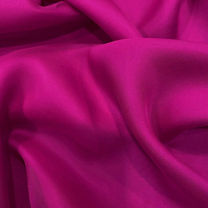 Fuchsia 100% silk chiffon