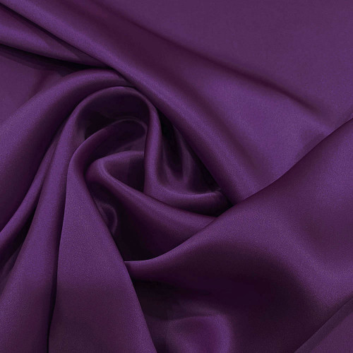 Purple satin fabric 100% silk