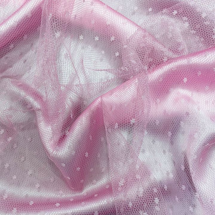 Parma purple tulle plumetis point d'esprit fabric