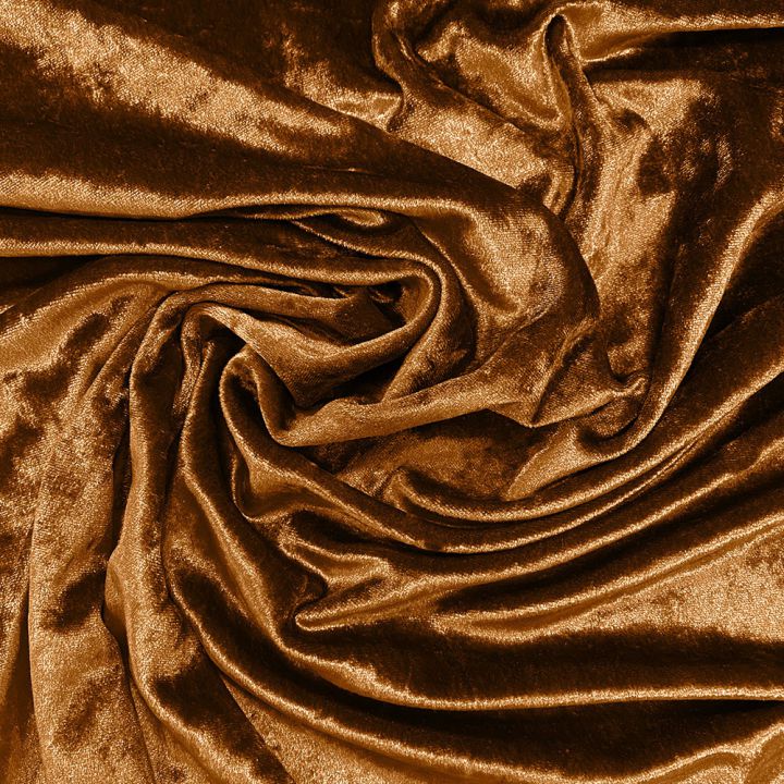 Light brown velvet panne fabric