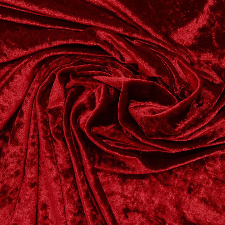 Red velvet panne fabric