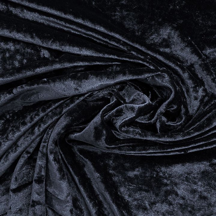Navy blue velvet panne fabric