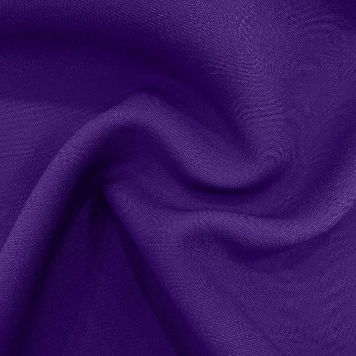 Purple double-faced heavy wool and silk crepe fabric