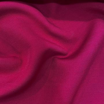 Fuchsia double-faced heavy wool and silk crepe fabric