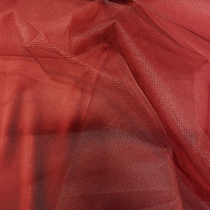 Cherry red tulle fabric