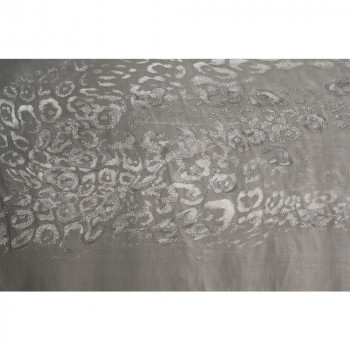 Grey gradient chiffon fabric with hand painted sequins print