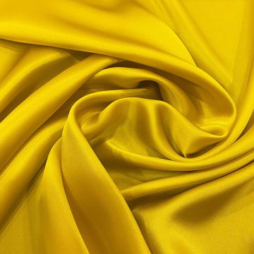 Yellow satin fabric 100% silk
