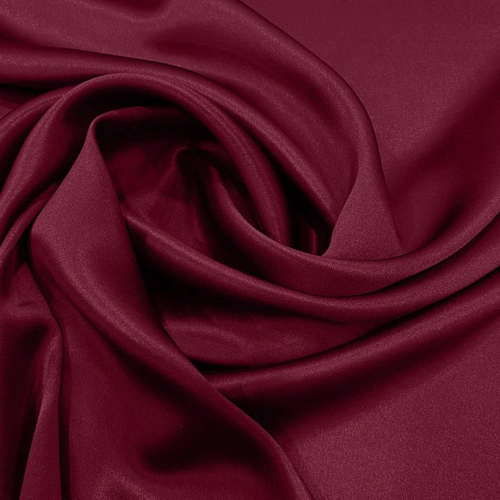 Burgundy red satin fabric 100% silk