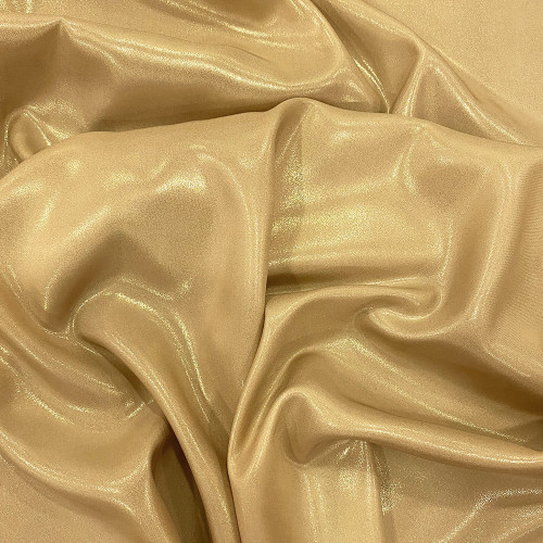 Gold 100% silk lamé satin fabric
