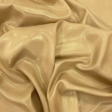 Gold 100% silk lamé satin fabric