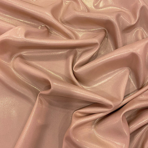 Old pink 100% silk lamé satin fabric