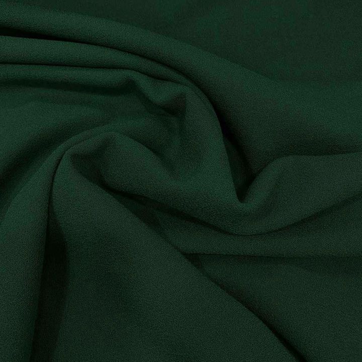 Pine green crepe 100% wool fabric