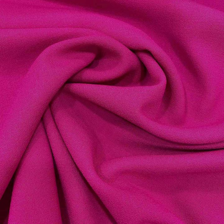 Fuchsia crepe 100% wool fabric