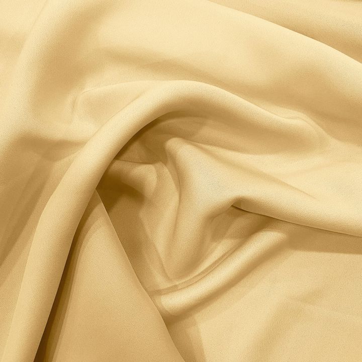 Cream beige double-sided heavy silk crepe fabric