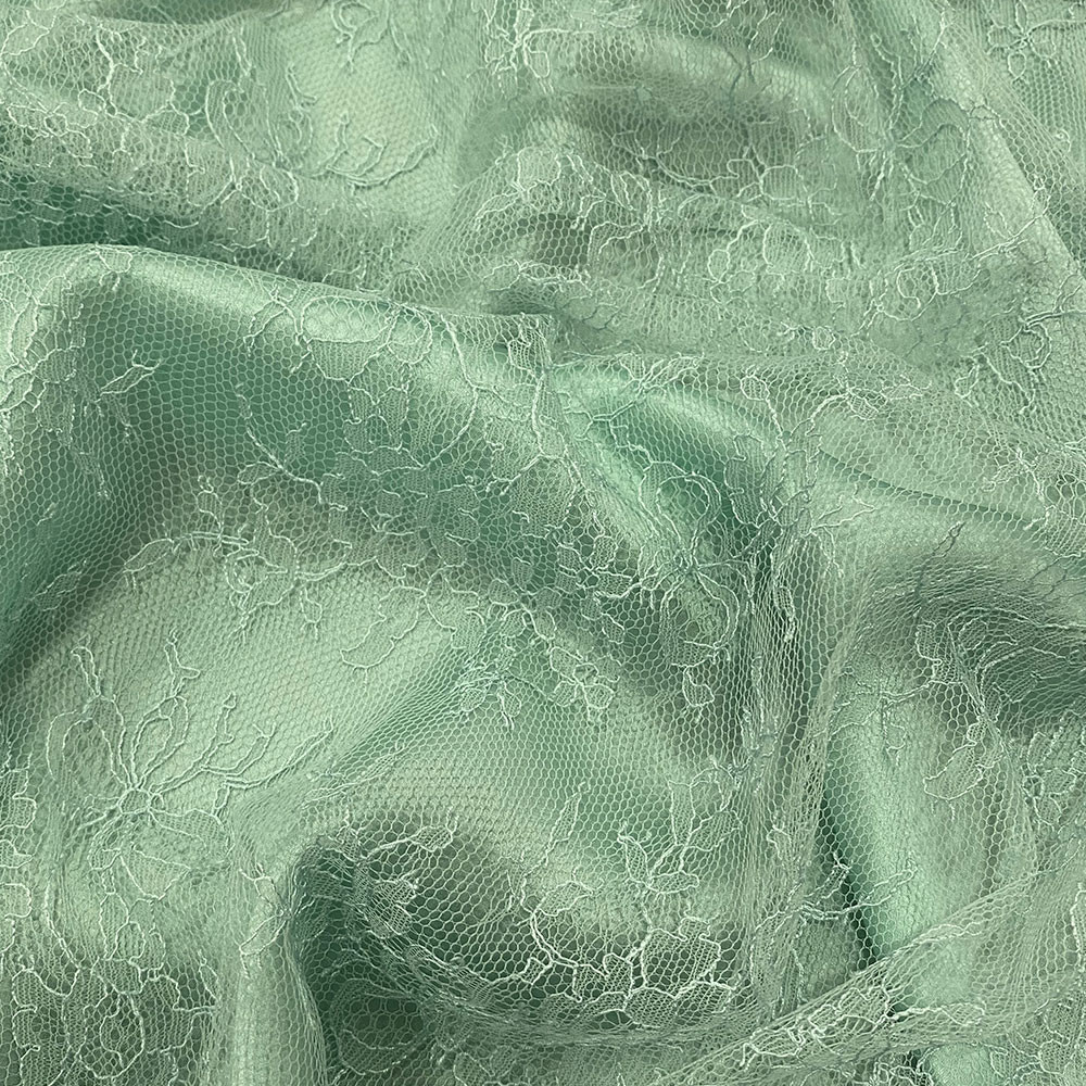 Robe Ophélie dentelle vert d'eau - Dentelle Calais-Caudry - Maison 1889