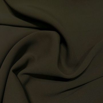 Tissu double crêpe vert kaki foncé