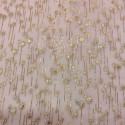 Metallic silk jacquard drops on a gold old pink muslin background (2 meters)