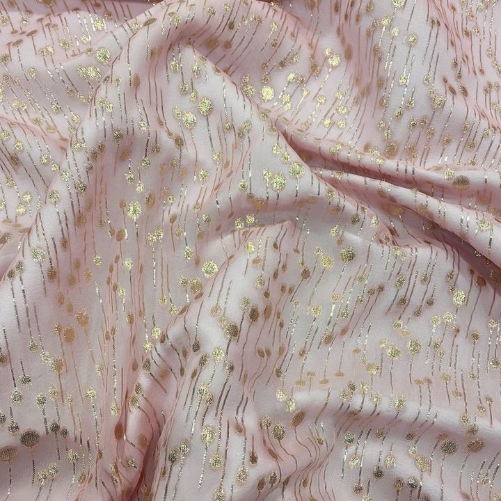 Metallic silk jacquard drops on a gold old pink muslin background (2 meters)