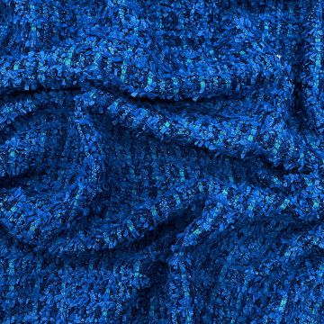 Electric blue fancy woven fabric