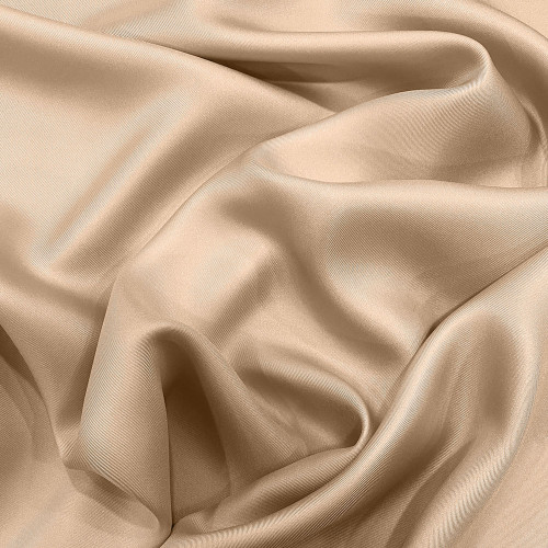 Tissu twill 100% soie champagne clair