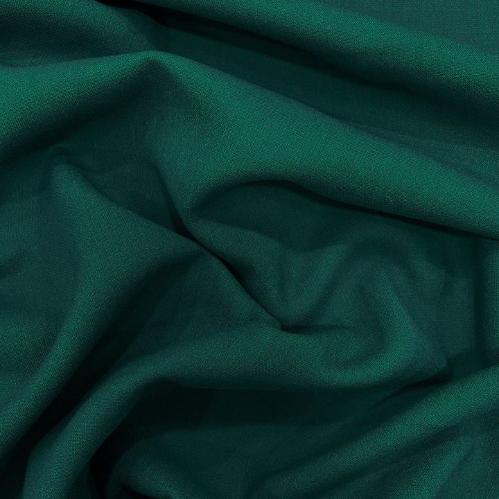 Petrol green double-sided wool and polyamide crepe fabric