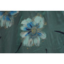 Turquoise chiffon fabric with hand painted sequins print