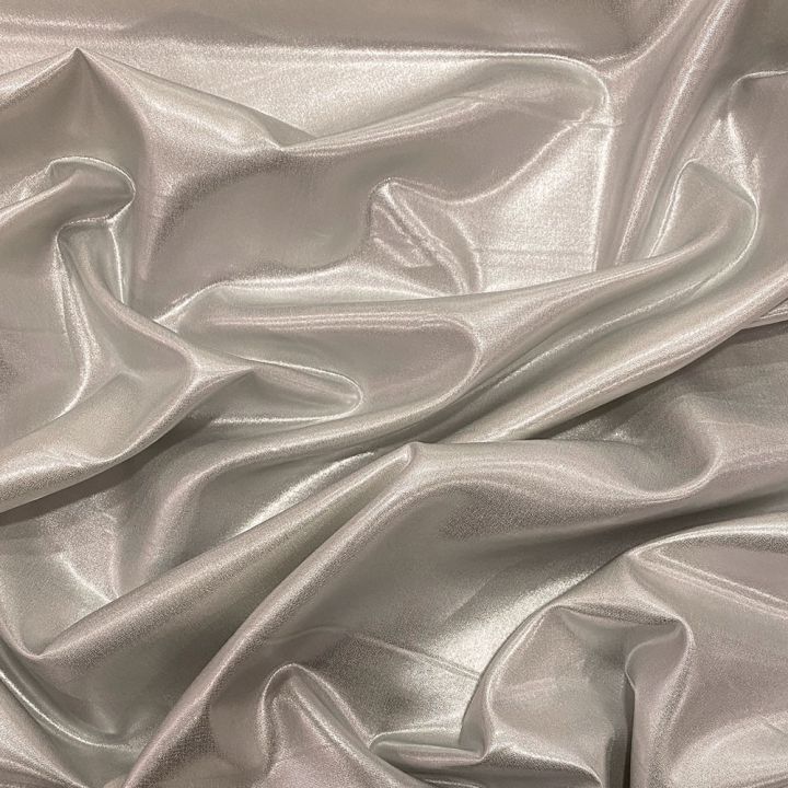 Tissu lamé 100% soie argent
