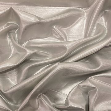 Silver 100% silk lamé fabric