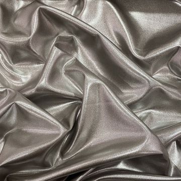 Anthracite gray 100% silk lamé fabric