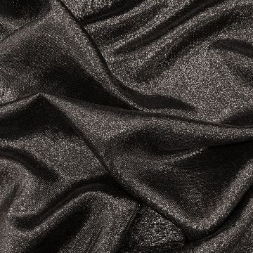 Black diagonal lines silk lamé fabric