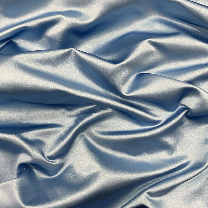 Sky blue 100% silk duchess satin fabric