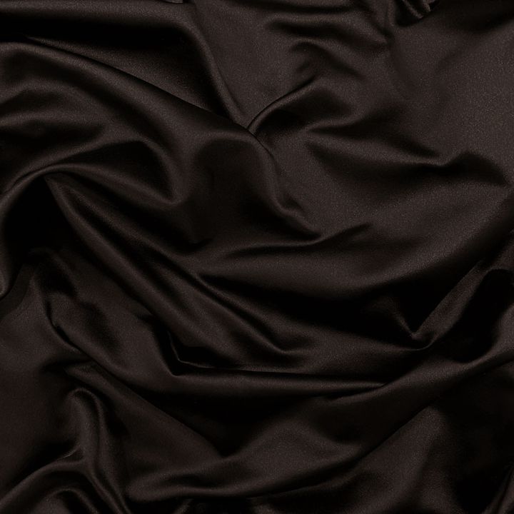 Dark brown 100% silk duchess satin fabric