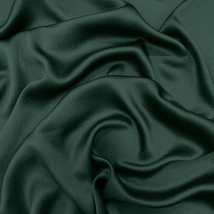 Pine green 100% silk hammered satin fabric