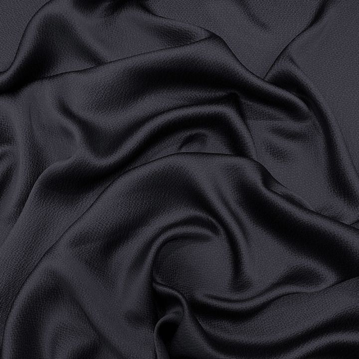 Midnight blue 100% silk hammered satin fabric