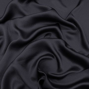Midnight blue 100% silk hammered satin fabric
