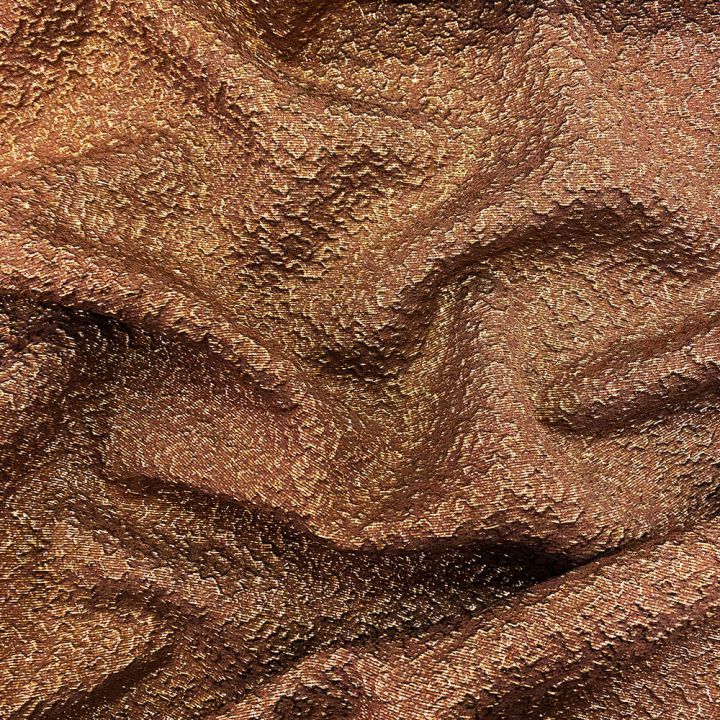 Bronze geometric blister textured silk lamé fabric