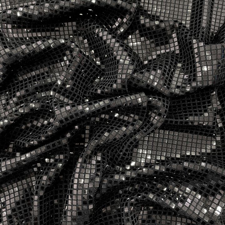 Sequin black squares fabric (3 meters)