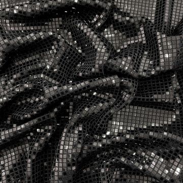 Tissu paillettes carrés noirs (3 mètres)