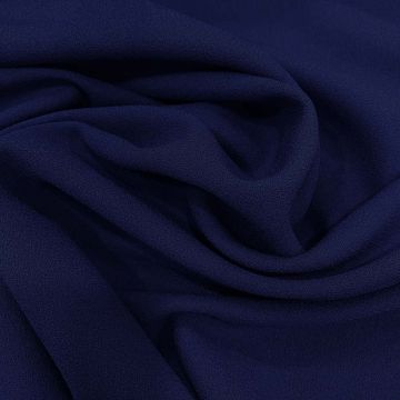 Dark royal blue crepe 100% wool fabric (2.85 meters)