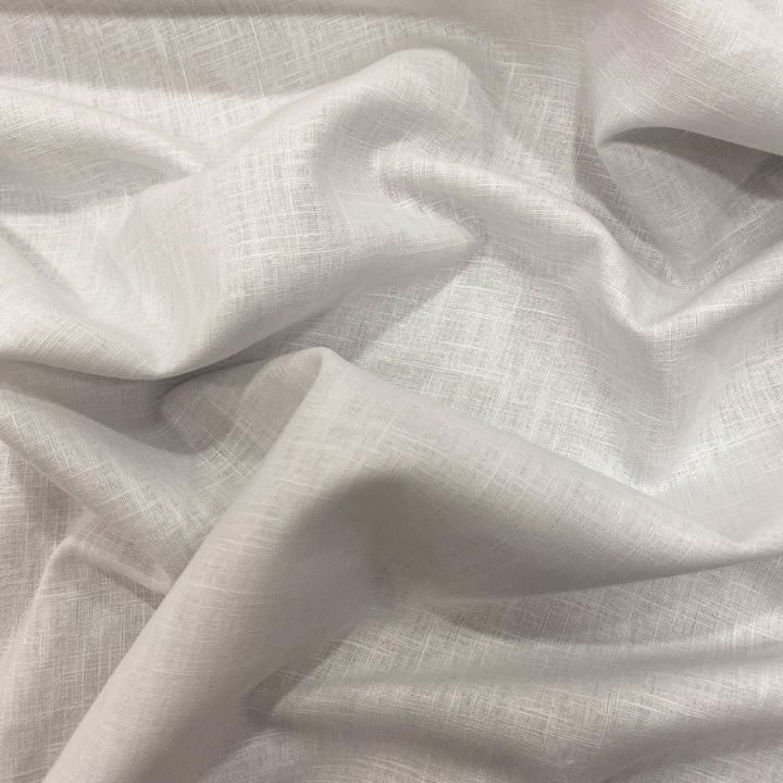 Pure white 100% linen fabric
