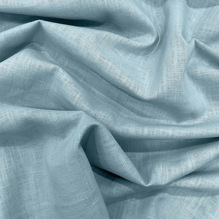 Tissu 100% pur lin bleu ciel