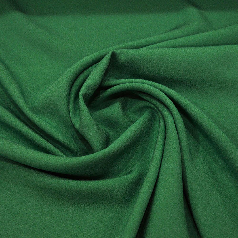 Light emerald green satin-back cady crepe fabric