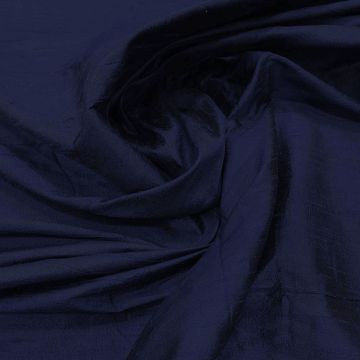 100% silk slub dupion fabric navy blue