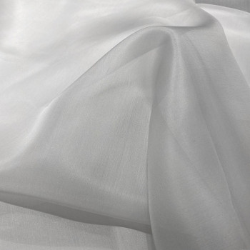 Pearl grey silk organza fabric (2 meters)