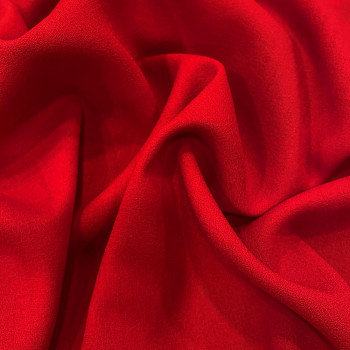 Red crepe 100% wool fabric